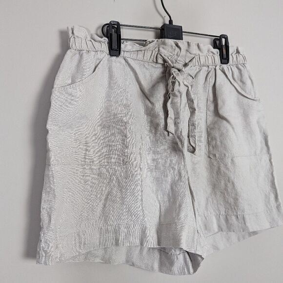 Beige linen shorts, 100% linen St-Tropez west size L - Picture 2 of 6